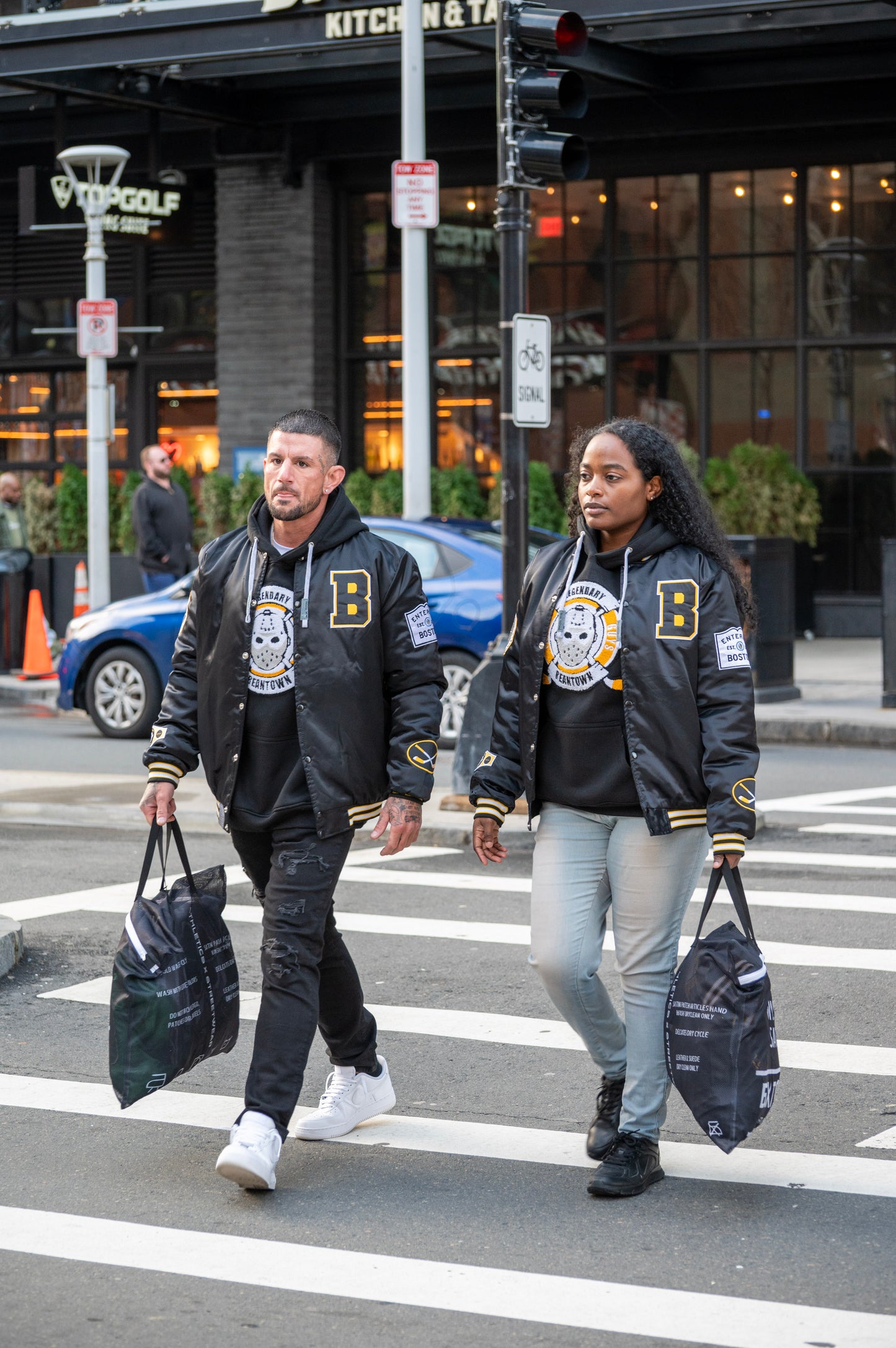 Boston Tough Guys Varsity Jacket - Black