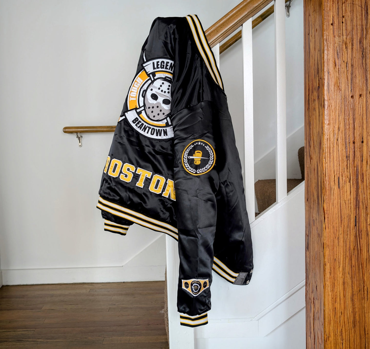 Boston Tough Guys Varsity Jacket - Black