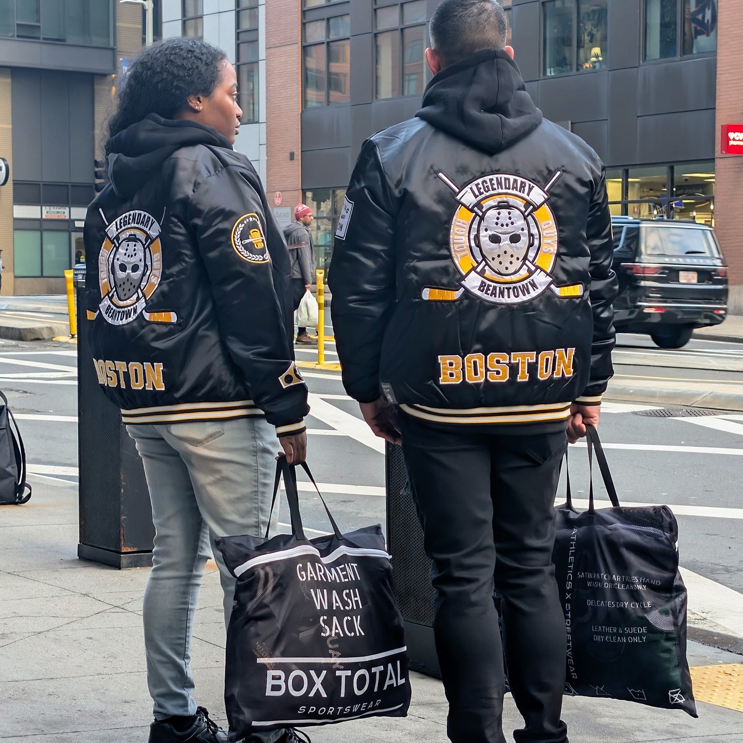 Beantown Tough Guys Varsity Model Photo TD Garden - Canal Street - Boston