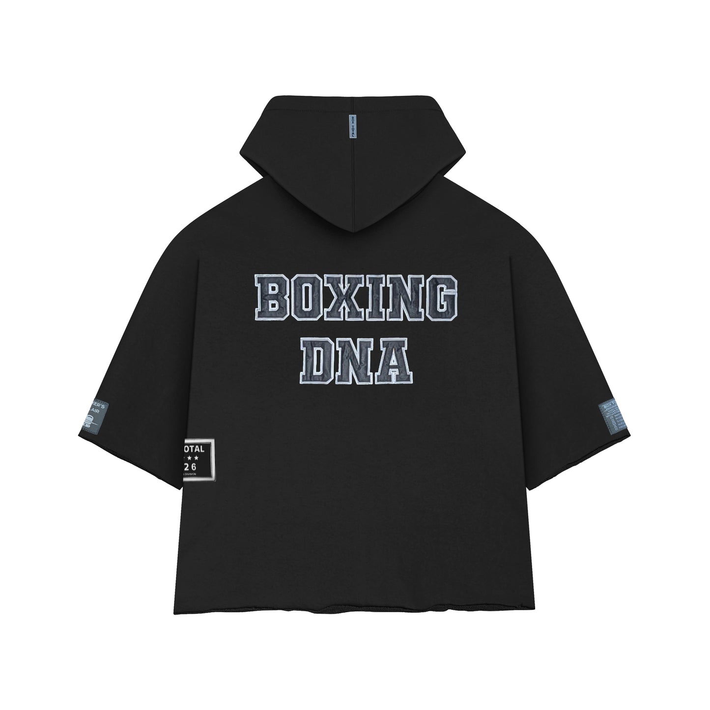 Boxing DNA Crop Top Hoodie | Black