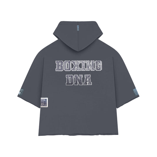 Boxing DNA Crop Top Hoodie | Gray