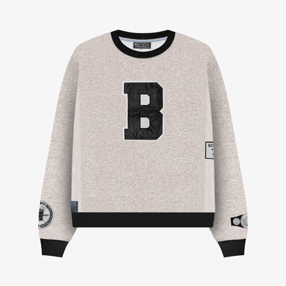 B Varsity Crew Neck - Black - Box Total Style
