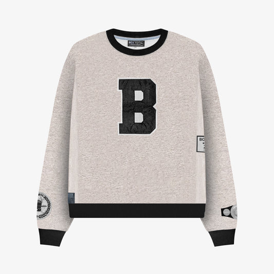 B Varsity Crew Neck - Black - Box Total Style
