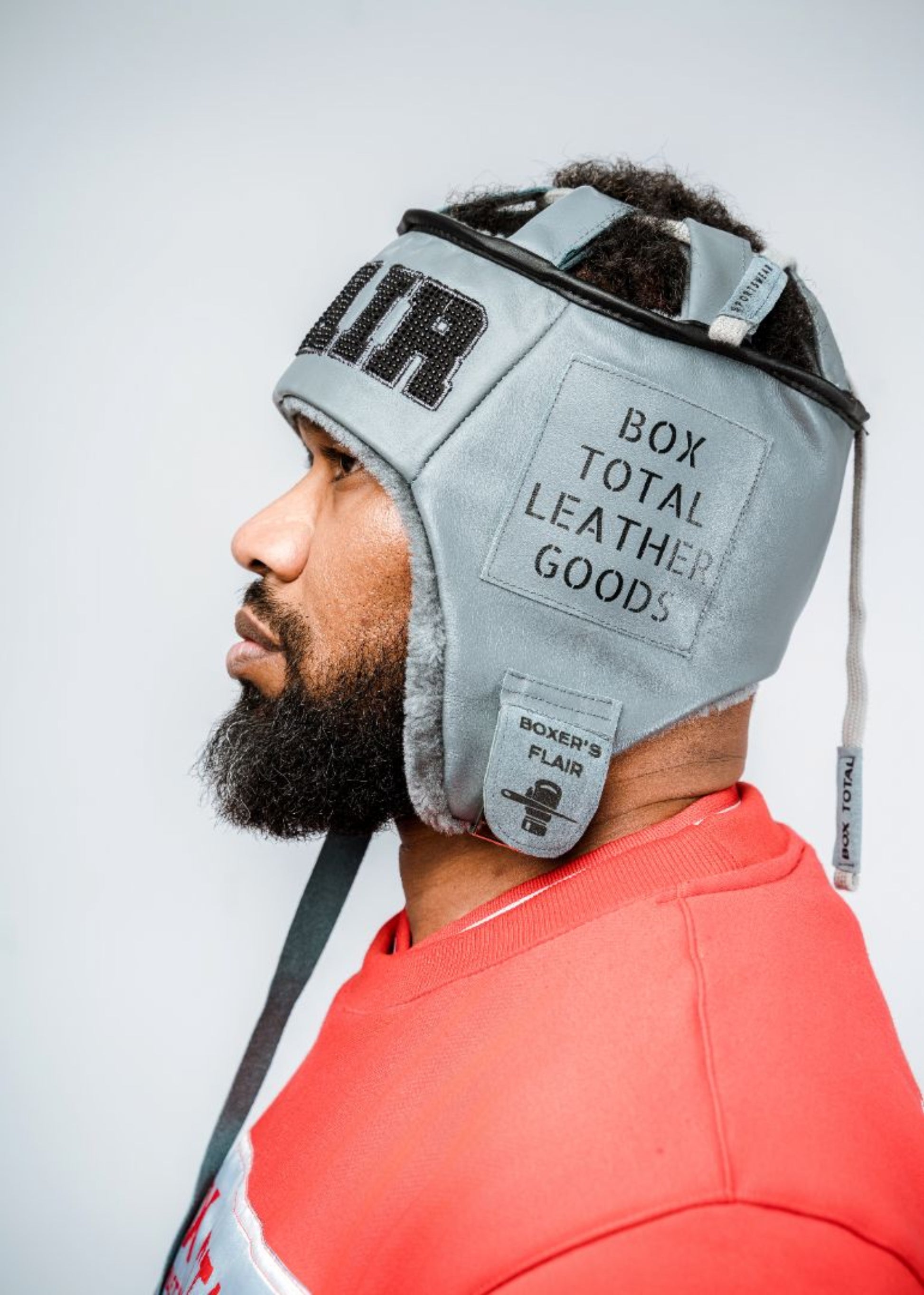 Boxer Headgear Winter Hat - Gray Leather - Box Total Style 