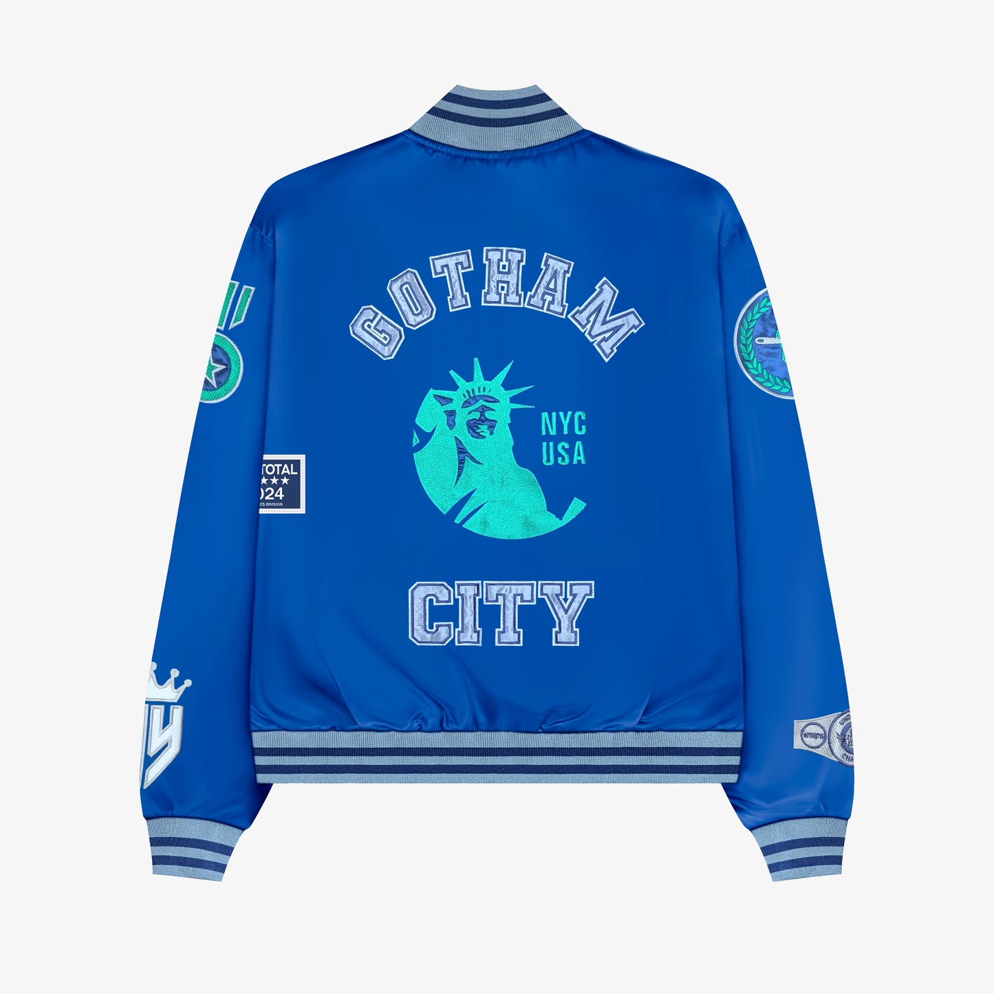 Gotham City Varsity Jacket - Blue - Box Total Style