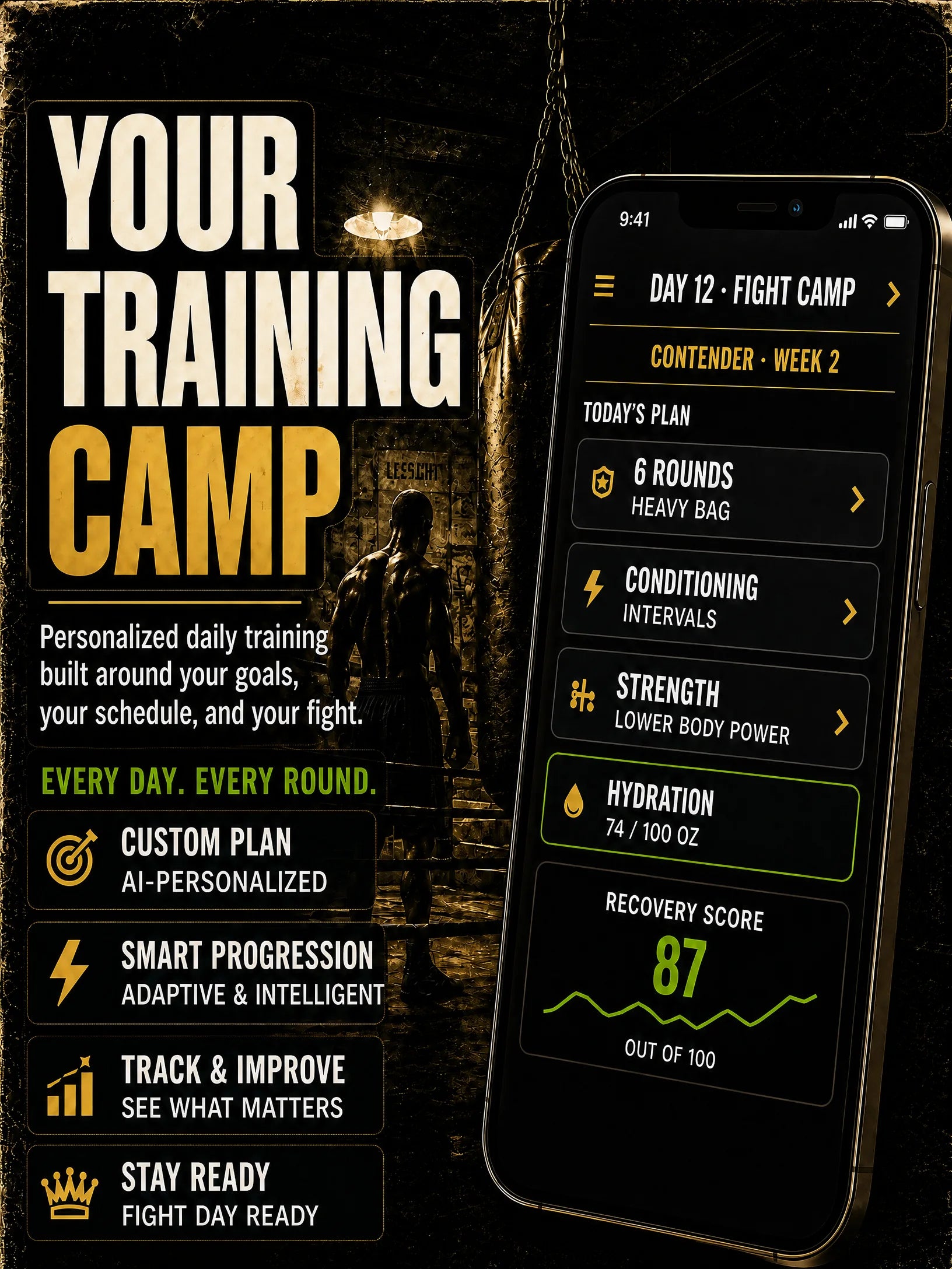 Box Total Champ personalized training camp layout